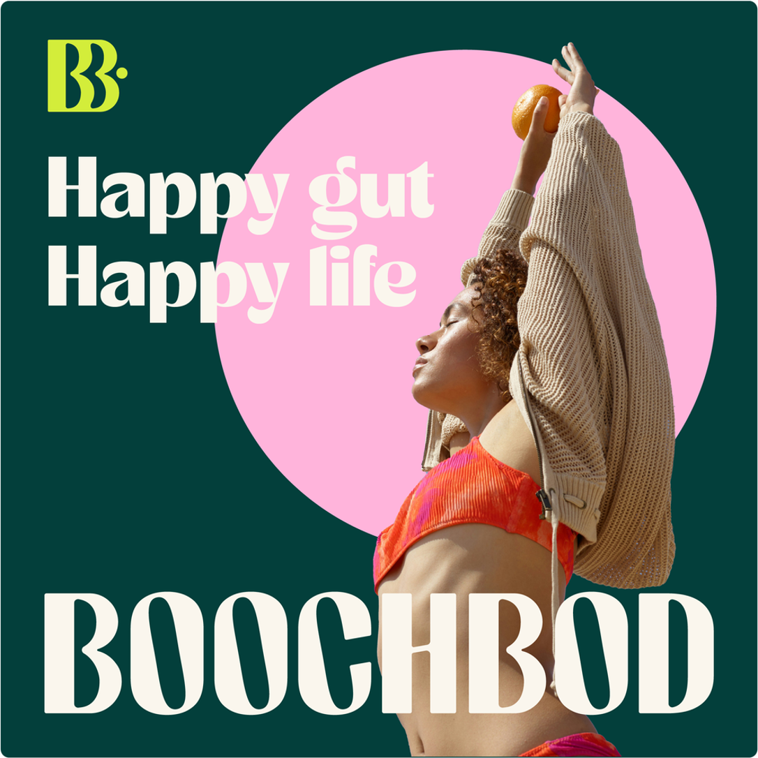 BoochBod happy gut happy life - woman feeling energized and healthy